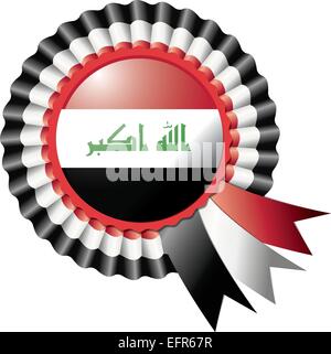 Irak detaillierte Seide Rosette Flagge eps10 Vektor-illustration Stock Vektor