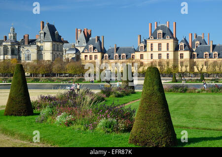 Hof und Garten von Fontainebleau Stockfoto