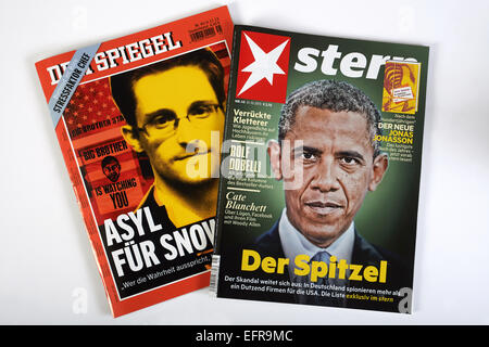 Stern & Der Spiegel Deutsch wöchentliche Nachrichtenmagazine Stockfoto