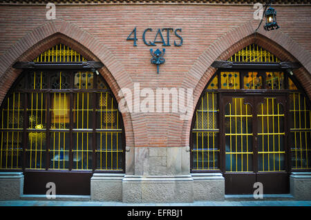 Barcelona Spanien 4 Katzen Café wo Picasso zu häufig verwendet Stockfoto
