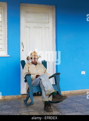Mann im Stuhl, Kuba Stockfoto