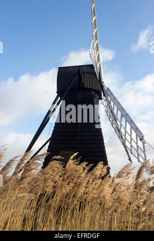 Windmühle bei Wicken Fen Cambridgeshire Stockfoto