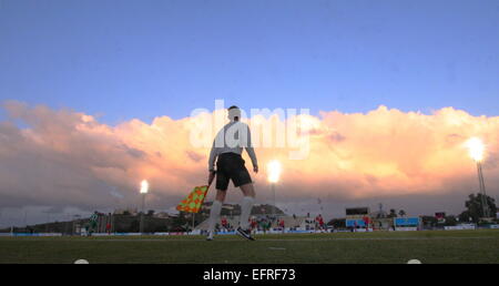 La Manga Club, Spanien. 9. Februar 2015. Copa X: Vestsjaelland (Dänemark) gegen Hammarby (Schweden) Gesamtansicht der dramatische Wolken, die vestsjaelland das Spiel 3: 1 gewonnen. Bildnachweis: Tony Henshaw/Alamy Live-Nachrichten Stockfoto