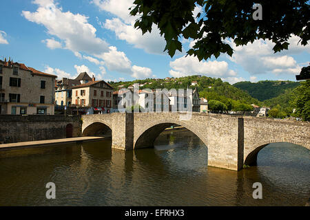 Fluss Aveyron, Villefranche-de-Rouergue, Frankreich Stockfoto