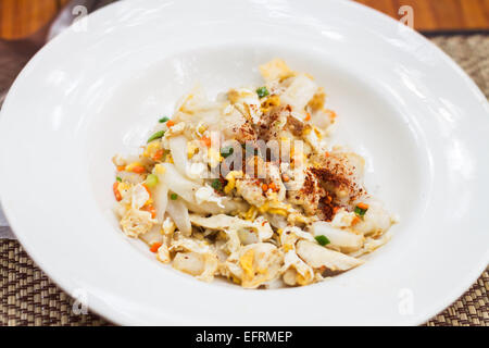 Closeup gebratene Nudeln mit Schweinefleisch, Fotoarchiv Stockfoto