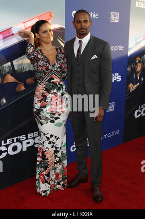 "Seien wir Cops" Los Angeles Premiere - Arrivals Featuring: Samara Saraiva, Damon Wayans Jr.. Wo: Hollywood, Kalifornien, Vereinigte Staaten, wann: 8. August 2014 Stockfoto