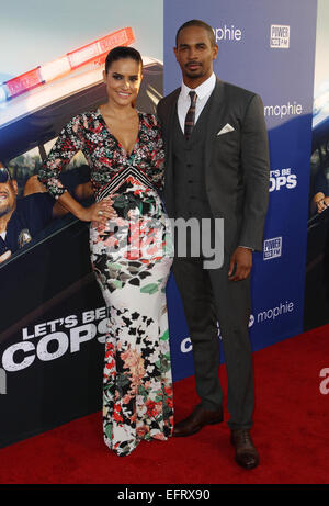 "Seien wir Cops" Los Angeles Premiere - Arrivals Featuring: Samara Saraiva, Damon Wayans Jr.. Wo: Hollywood, Kalifornien, Vereinigte Staaten, wann: 8. August 2014 Stockfoto