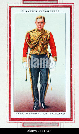 Karte des Spielers Zigarette - Earl Marshal von England. Stockfoto