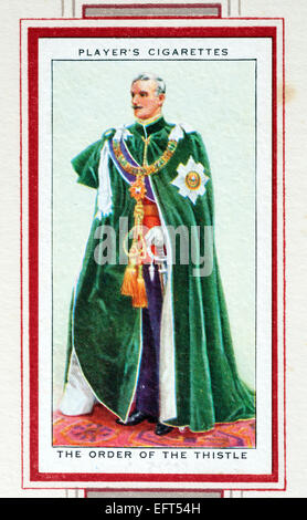 Karte des Spielers Zigarette - der Orden der Distel. Stockfoto