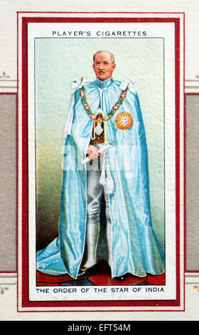 Karte des Spielers Zigarette - die Reihenfolge der Star of India. Stockfoto