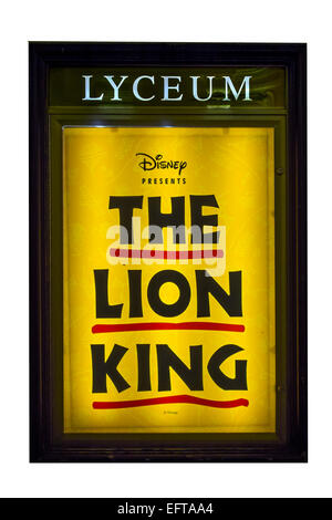 Der König der Löwen Poster Lyceum Theatre London England Stockfoto