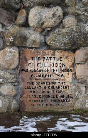 Der Ort der Schlacht bei Culloden Moor in der Nähe von Inverness. Stockfoto