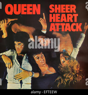 Vinyl-LP-Album-Cover Sheer Heart Attack von Queen. Im Jahr 1974 veröffentlicht von EMI Stockfoto