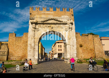 Arco di Augusto, Baujahr 27, Rimini, Italien Stockfoto