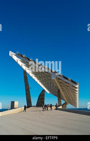 Placa Fotovoltaica, internationalen Segelzentrum, Parc De La Forum, Forum 2004, Bezirk Sant Marti, Barcelona, Spanien Stockfoto