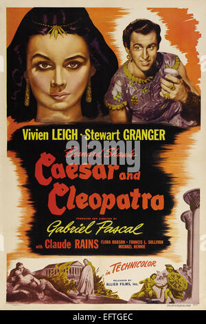 Cäsar und Cleopatra - Caude Rains - Vivien Leigh - Filmplakat Stockfoto