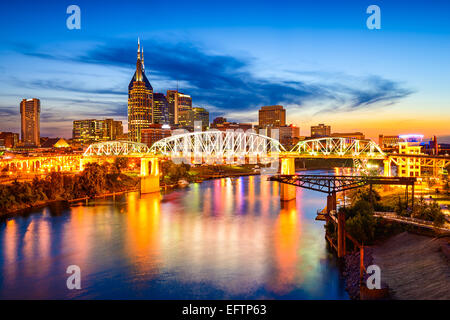 Skyline der Innenstadt Stadt Nashville, Tennessee, USA. Stockfoto