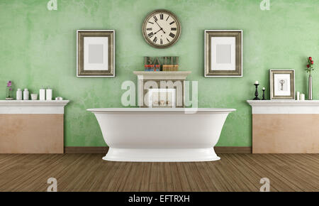 Vintage Bad mit klassischen Badewanne - 3d Rendering Stockfoto