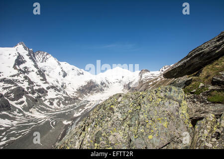 Die Pasterze, der längste Gletscher Österreichs auf den Großglockner Gruppe Bergen Stockfoto