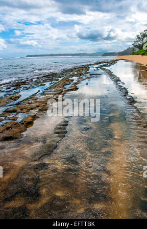 Vertikale Landschaft von Kauais North Shore in der Nähe von Hanalei. Stockfoto