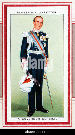 Karte des Spielers Zigarette - A Generalgouverneur. Stockfoto