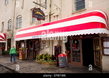 Die Garnelen Fabrik, River Street, Downtown Savannah Georgia Stockfoto