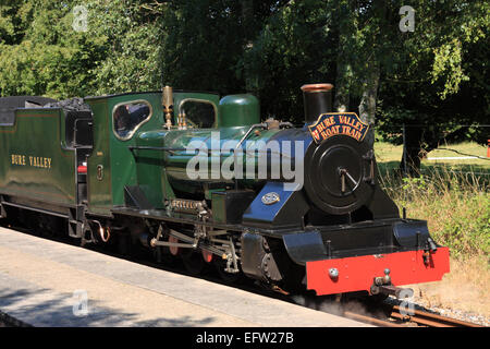 Die Bure Valley Boot Train am Coltishall vor der Abfahrt nach Süden zur Wroxham / Norfolk / UK Stockfoto
