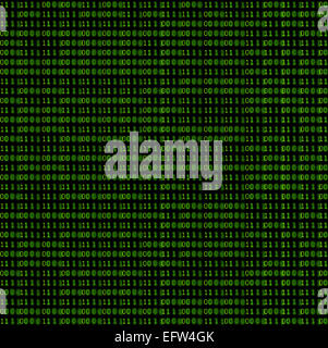Grüne Binär-Code auf einem schwarzen Hintergrund. Stockfoto