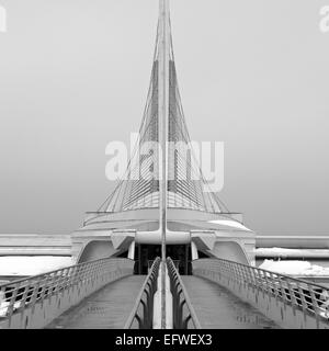 Milwaukee Art Museum verfügt über eine Ergänzung vom Architekten Santiago Calatrava entworfen. Stockfoto