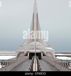 Milwaukee Art Museum verfügt über eine Ergänzung vom Architekten Santiago Calatrava entworfen. Stockfoto