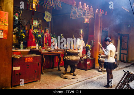 Ha Chuong Hoi Quan Pagode in Cholon (Chinatown), Ho-Chi-Minh-Stadt (Saigon), Vietnam. Stockfoto