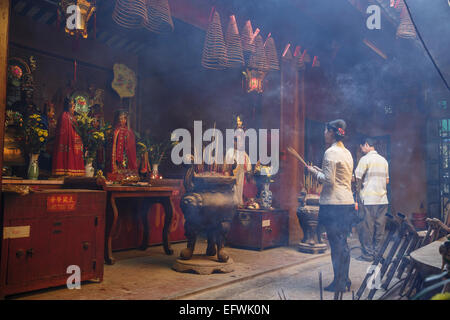 Ha Chuong Hoi Quan Pagode in Cholon (Chinatown), Ho-Chi-Minh-Stadt (Saigon), Vietnam. Stockfoto