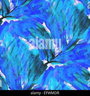 Palette blau, Winter, Schnee Bild nahtlose Ornament strukturierte Grafikstil Aquarell Rahmenhintergrund Stockfoto