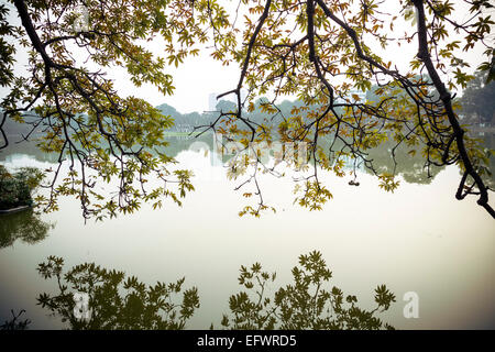 Hoan-Kiem-See in der Altstadt, Hanoi, Vietnam. Stockfoto