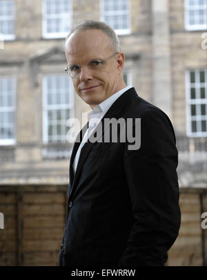 Hans Ulrich Obrist, Kurator, Kritiker und Historiker der Kunst besucht das Edinburgh International Book Festival Featuring: Hans Ulrich Obrist wo: Edinburgh, Vereinigtes Königreich bei: 9. August 2014 Stockfoto