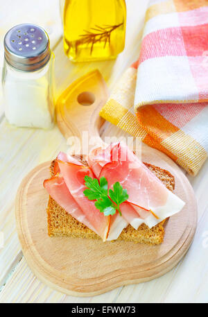 Sandwich mit Schinken Stockfoto