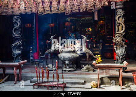 Ha Chuong Hoi Quan Pagode in Cholon (Chinatown), Ho-Chi-Minh-Stadt (Saigon), Vietnam. Stockfoto