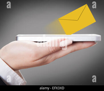 eingehende Nachrichten werden, kreative Hintergrund Stockfoto