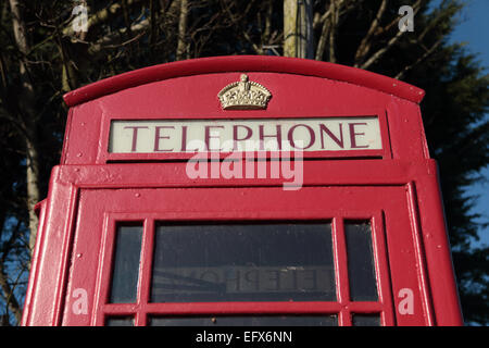 Britische Ikone rote Telefonzelle Stockfoto