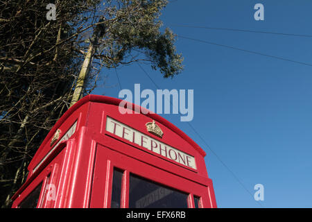 Britische Ikone rote Telefonzelle Stockfoto