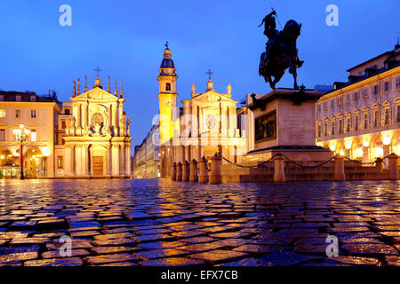 Piazza San Carlo, Turin, Italien Stockfoto