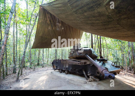 Cu Chi Tunnel in der Nähe von Ho-Chi-Minh-Stadt (Saigon), Vietnam. Stockfoto