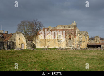 Die restlichen Nordwand des Langhauses der Kirche St. Peter und St. Paul an der St Augustine´s Abbey, Canterbury, Kent, UK Stockfoto