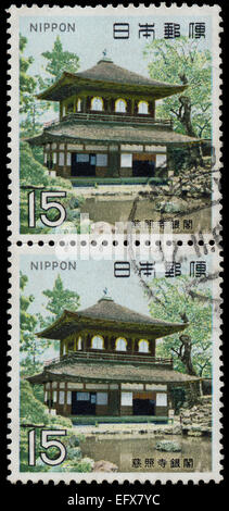 JAPAN - ca. 1969: Eine Briefmarke gedruckt in Japan zeigt Nationalschätze, Muromachi-Zeit ca. 1969 Stockfoto