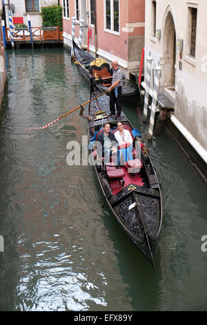 Gondel-Passagiere Venedig Italien es Europa EU Adria Grand Canal Stockfoto