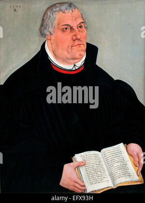 Martin Luther 1559 Lucas Cranach der jüngere. Wittenberg 1515-1586 Deutschland (Martin Luther 1483-1546 deutscher Mönch katholischer Priester Professor der Theologie und wegweisenden Figur der Bewegung aus dem 16. Jahrhundert im Christentum, die später als die protestantische Reformation bekannt) Stockfoto