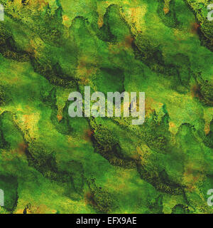 abstrakt Grün Aquarell und Kunst nahtlose Textur, handbemalt Stockfoto