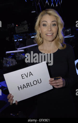 Kopenhagen, Dänemark. 11. Februar 2015. Frau Eva Harlou, die X-Factor-Host im dänischen nationalen Rundfunk oder Dänemark Radio bei X-Factor trifft die Presse am 11. Februar 2015. Bildnachweis: Francis Dean/Alamy Live-Nachrichten Stockfoto