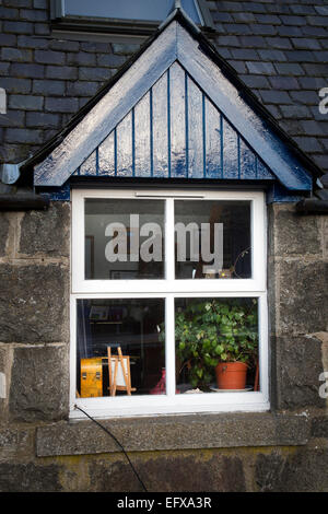 Fensterdetail Rogart Railway Station, Highlands, Schottland Stockfoto