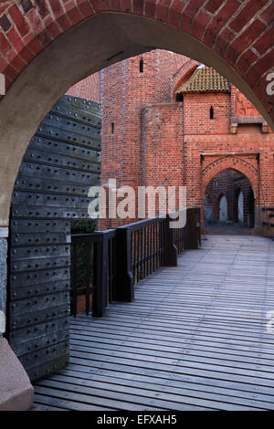 Architektonischen Details der teutonischen Schloss in Malbork. Stockfoto